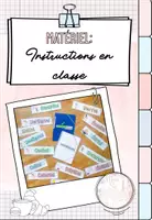 Vista previa - Hojas de trabajo - Material del tablero + vocabulario: Instructions en classe (Instrucciones de trabajo)) - Portada