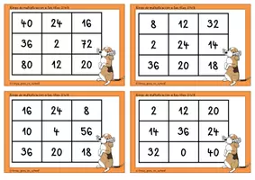 Vista previa - Juegos / Gamificación - Bingo de multiplicación a las filas 2/4/8 para la categoría de perros - página 2