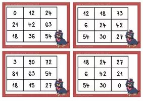 Vista previa - Juegos / Gamificación - Bingo de multiplicación a las filas 3/6/9 para la categoría de perros - página 1