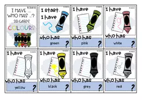 Vista previa - Juegos / Gamificación - Colours: I have … who has ..? (game) - página 2