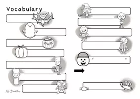 Vista previa - Hojas de trabajo - Halloween: buddybook (vocabulary sheet) - página 3