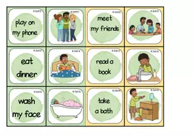 Vista previa - Juegos / Gamificación - Inglés ESO – Juego de emparejar: rutinas diarias (vocabulario en inglés) - página 3