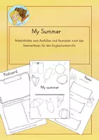 Vista previa - Hojas de trabajo - My summer - Heft für die Sommerferien zum Ausfüllen auf Englisch - Portada