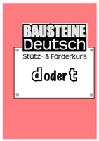 Vorschau - Arbeitsblätter - Stütz- und Förderkurs Deutsch - d oder t - Deckblatt