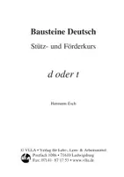 Vorschau - Arbeitsblätter - Stütz- und Förderkurs Deutsch - d oder t - Seite 1