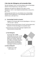 Vorschau - Arbeitsblätter - Der Satz des Pythagoras und verwandte Sätze - Deckblatt