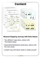 Vista previa - Juegos / Gamificación - Musical Clapping Journey with Note Values • Game Template • Picture Cards - página 1