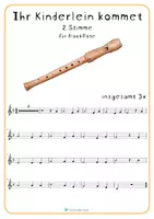 Vista previa - Juegos / Gamificación - Your little ones come / Ihr Kinderlein kommet- a traditional German Christmas Song for 3 recorders and piano | Christmas | Notes - página 3