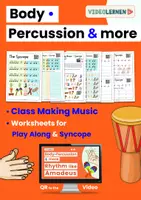 Vista previa - Hojas de trabajo - Percusión corporal Body Percussion Making Music in Class • Syncope Worksheet Play Along Video - Portada