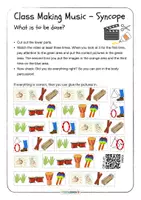 Vista previa - Hojas de trabajo - Percusión corporal Body Percussion Making Music in Class • Syncope Worksheet Play Along Video - página 3