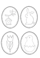 Vista previa - Manualidades / Dibujos para colorear - Arte con la aguja | Primavera | Pascua | Easter | Spring - página 1