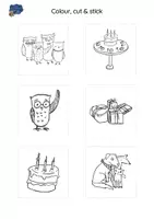 Vista previa - Manualidades / Dibujos para colorear - Brown Owl's Birthday Tea - ACCORDION BOOK - página 2
