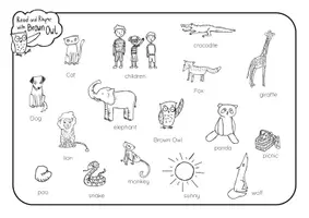 Vista previa - Hojas de trabajo - Brown Owl at the Zoo - PICTURE DICTIONARY WORDMATS - página 3
