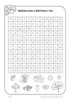 Vista previa - Hojas de trabajo - Brown Owl's Birthday Tea - WORD SEARCH - página 2