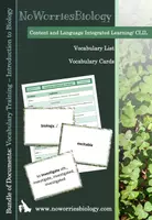 Vista previa - Hojas de trabajo - CLIL - Vocabulary Training - Introduction to Biology - Portada