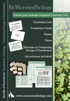 Vista previa - Hojas de trabajo - CLIL - Vocabulary Training - Comparing Classes of Vertebrates - Portada