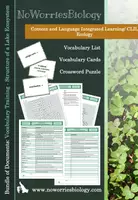Vista previa - Hojas de trabajo - CLIL - Vocabulary - Structure of a Lake Ecosystem - Portada