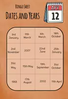 Vista previa - Juegos / Gamificación - Bingo Game - Dates and Years - Fecha - página 2