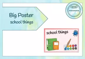 Vista previa - Decoración del aula - School things - Flashcards and Poster - página 1
