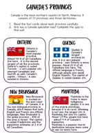 Vista previa - Unidades / Secuencias / Situaciones de Aprendizaje - Canada's Provinces - Reading Comprehension, Quiz and Stop and Swap Cards - página 3