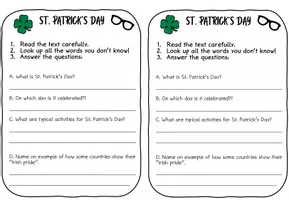Vista previa - Unidades / Secuencias / Situaciones de Aprendizaje - Ireland - St. Patrick's Day - reading comprehension - clase de inglés - página 2