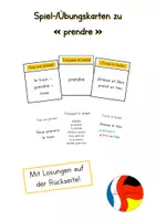 Vista previa - Juegos / Gamificación - Karten Verbspiel prendre (Französisch) - Portada