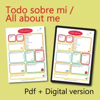Vista previa - Hojas de trabajo - Todo sobre mí - Back to School; Actividad - página 2