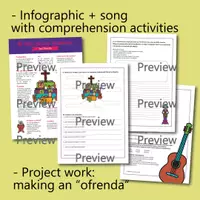 Vista previa - Hojas de trabajo - Día de los Muertos: Comprensión Lectora (español) - página 3