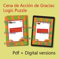 Vista previa - Hojas de trabajo - Cena de Acción de Gracias: Puzzle de Lógica (español) - página 1