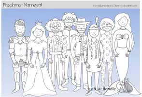 Vista previa - Manualidades / Dibujos para colorear - Carnaval Carnaval Cliparts Ilustraciones Imágenes - Portada