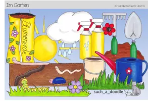 Vista previa - Elementos para la creación de materiales - En el jardín Sun Earth Cloud Meadow Tool Clipart Pictures - Portada