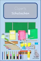 Vista previa - Elementos para la creación de materiales - Clipart Útiles Escolares Garabatos - Portada
