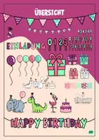 Vista previa - Elementos para la creación de materiales - Cliparts Geburtstag (kommerzielle Nutzung erlaubt) - página 2