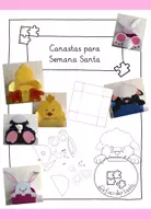 Vista previa - Manualidades / Dibujos para colorear - Cestas de Pascua -liebre, ovejas y polluelos- pintando y pintando plantillas artesanales - Portada