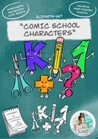 Vista previa - Manualidades / Dibujos para colorear - Cliparts Gráficos Comic characters "school supplies" / Personajes de cómic "útiles escolares" - Portada