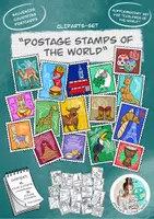 Vista previa - Unidades / Secuencias / Situaciones de Aprendizaje - Cliparts Gráficos "Postage stamps of the world" / "Sellos postales del mundo" - Portada