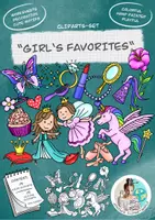 Vista previa - Hojas de trabajo - Cliparts Gráficos “Girls‘ favorites“ / "Favoritos de las niñas" - Portada