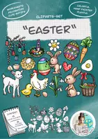 Vista previa - Hojas de trabajo - Cliparts Gráficos "Easter" / "Pascua de Resurrección" - Portada