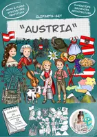 Vista previa - Manualidades / Dibujos para colorear - Cliparts Gráficos "Austria" Paises de Europa / Countries of Europe - Portada