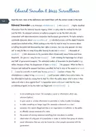 Vista previa - Hojas de trabajo - Snowden, the NSA and Mass Surveillance - página 1