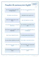 Vista previa - Hojas de trabajo - TANDEM exercises: Comparison of adjectives (2 versions: partner and individual practice) - página 3
