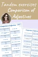 Vista previa - Hojas de trabajo - TANDEM exercises: Comparison of adjectives (2 versions: partner and individual practice) - Portada