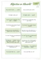 Vista previa - Hojas de trabajo - TANDEM exercises: Adjective or Adverb? (2 versions: partner and individual practice) - Portada