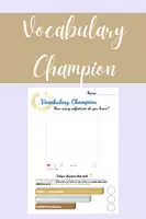 Vista previa - Hojas de trabajo - Vocabulary Champion: Template + ready vocabulary check-up (personality traits; adjectives) - Portada