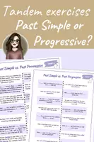 Vista previa - Juegos / Gamificación - TANDEM exercises: Past Simple vs. Past Progressive (2 versions: partner and individual practice) - Portada