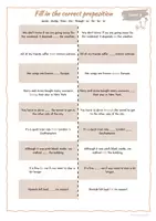 Vista previa - Hojas de trabajo - TANDEM exercises: Prepositions (2 versions: partner and individual practice) - página 3