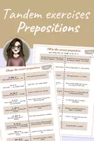 Vista previa - Hojas de trabajo - TANDEM exercises: Prepositions (2 versions: partner and individual practice) - Portada