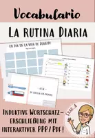 Vista previa - Unidades / Secuencias / Situaciones de Aprendizaje - induktive Wortschatzeinführung "rutina diaria" mit interaktiver PP! - Portada