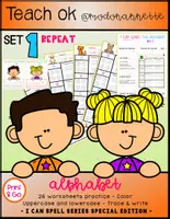 Vista previa - Hojas de trabajo - I CAN SPELL WORKSHEETS The Alphabet SET 1 REPETITION COLOR FS - Portada