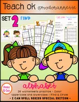 Vista previa - Hojas de trabajo - I CAN SPELL WORKSHEETS The Alphabet SET 2 FIND COLOR FS - Portada